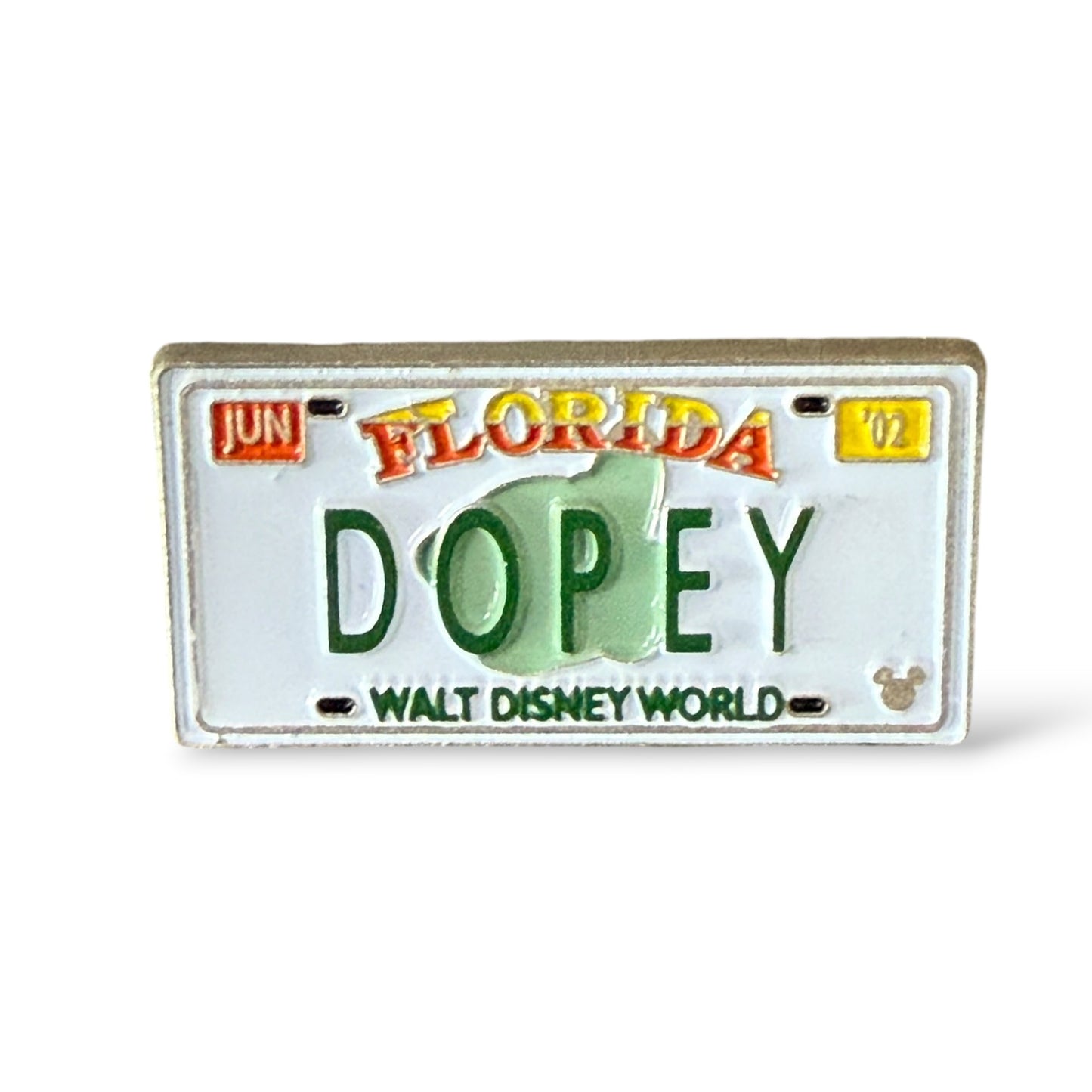 Cast Lanyard Florida License Plates Dopey Hidden Mickey Pin