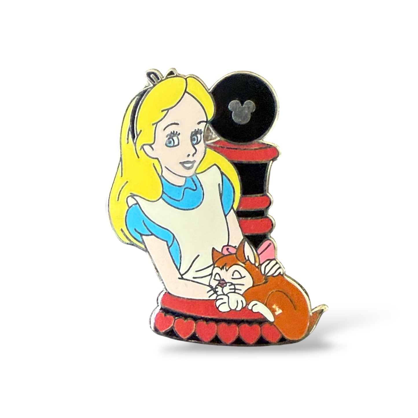 Cast Lanyard Alice in Wonderland Chess Alice and Dinah Hidden Mickey Pin