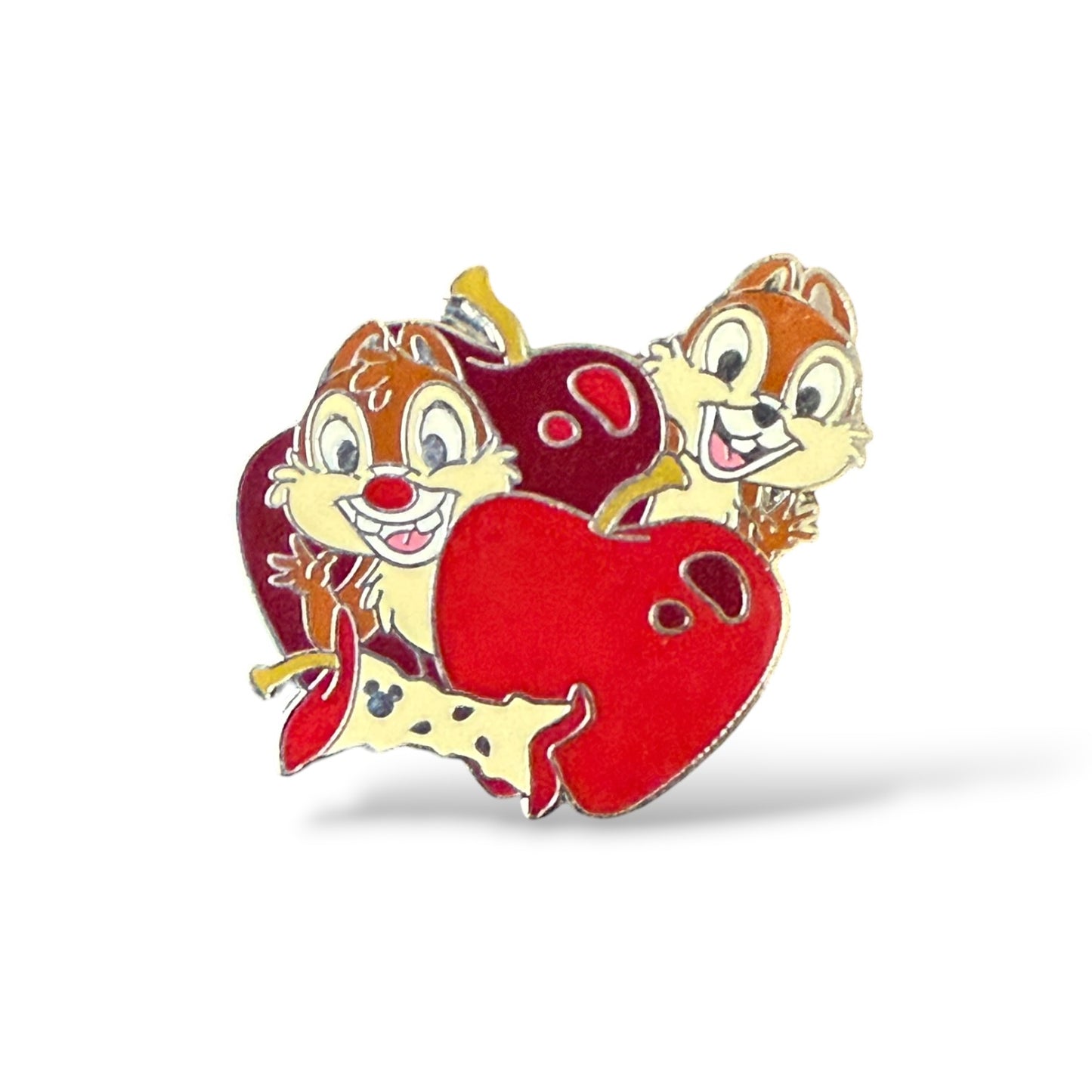 Cast Lanyard Chip n' Dale Health Food Apples Hidden Mickey Pin