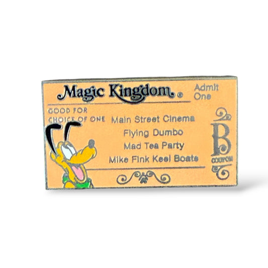 Cast Lanyard Magic Kingdom Tickets Pluto B-Ticket Hidden Mickey Pin