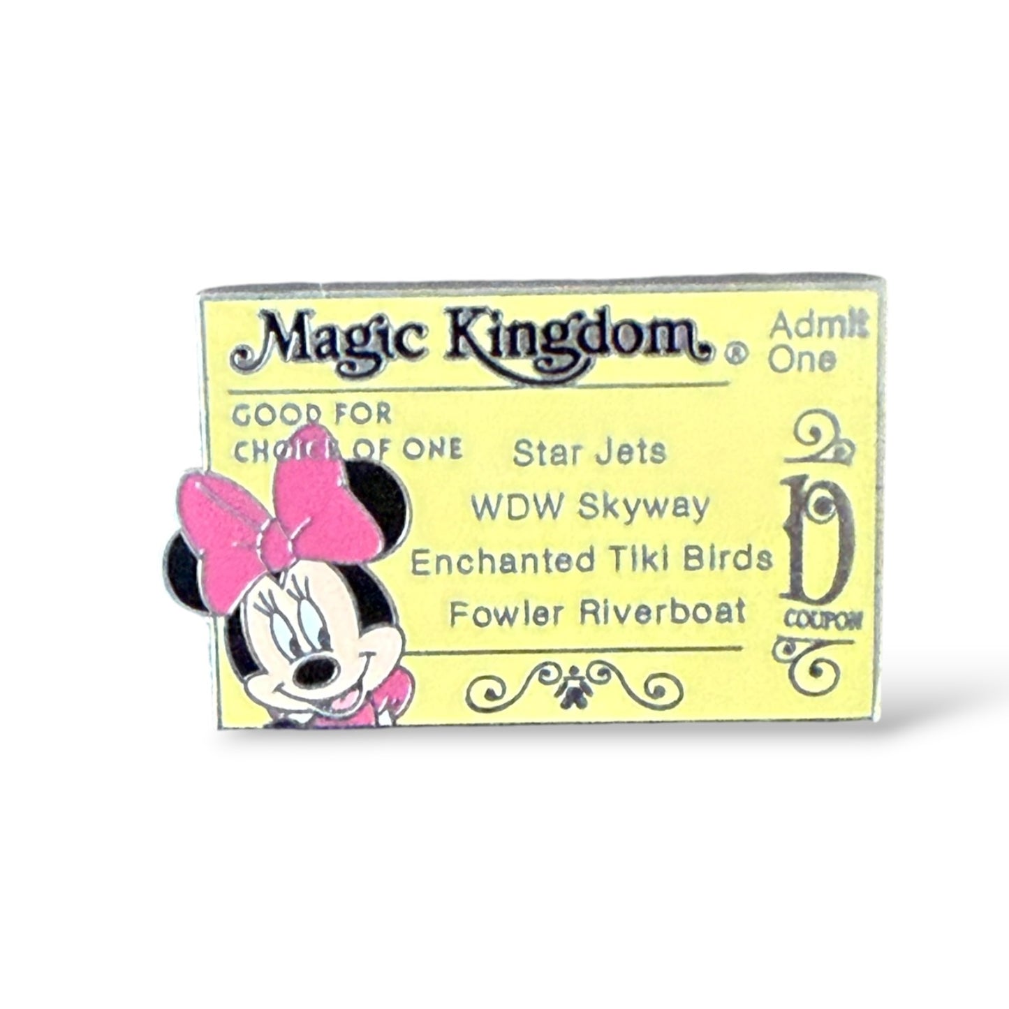 Cast Lanyard Magic Kingdom Tickets Minnie D-Ticket Hidden Mickey Pin