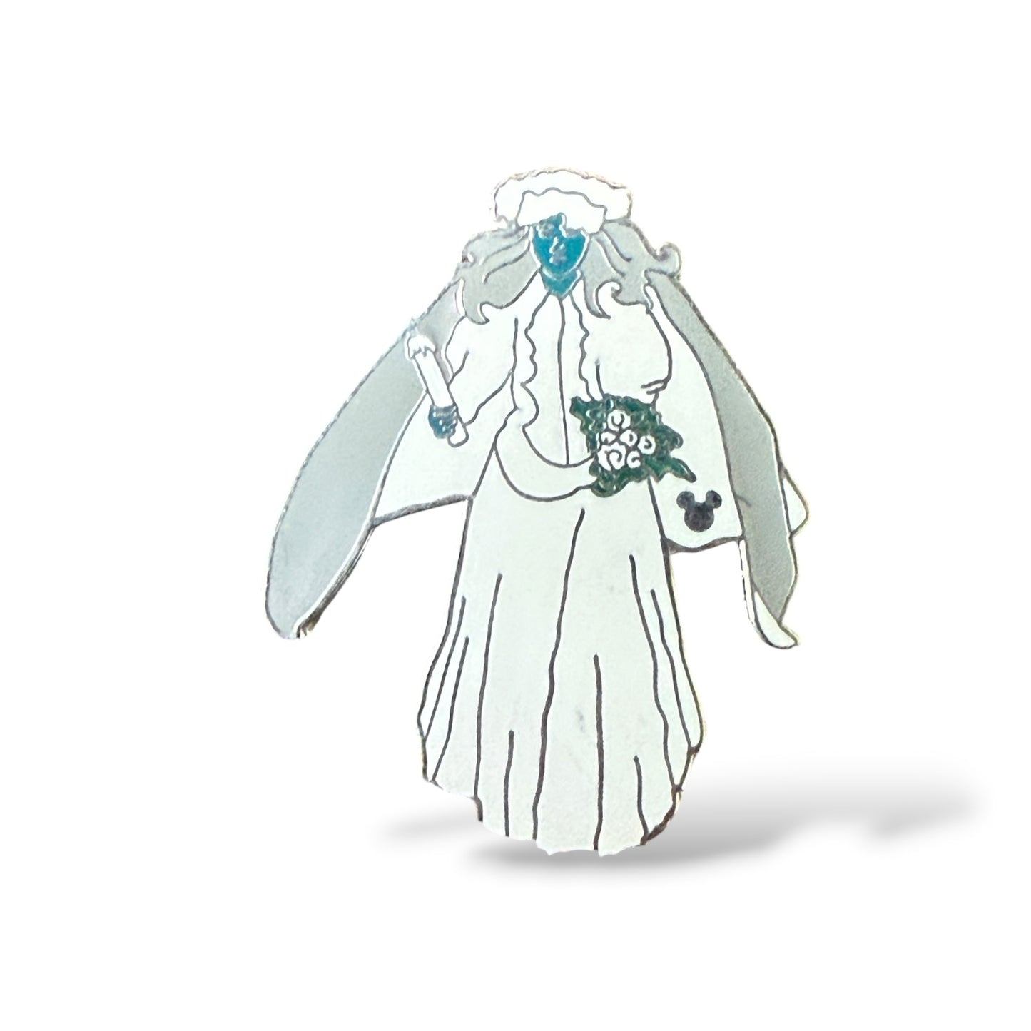 Cast Lanyard Haunted Mansion Props Ghost Bride Hidden Mickey Pin