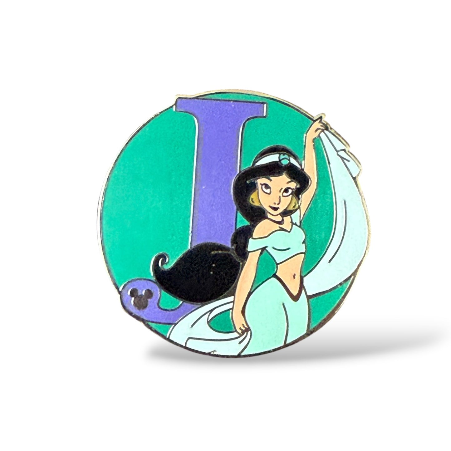 Cast Lanyard WDW Alphabet Jasmine Hidden Mickey Pin