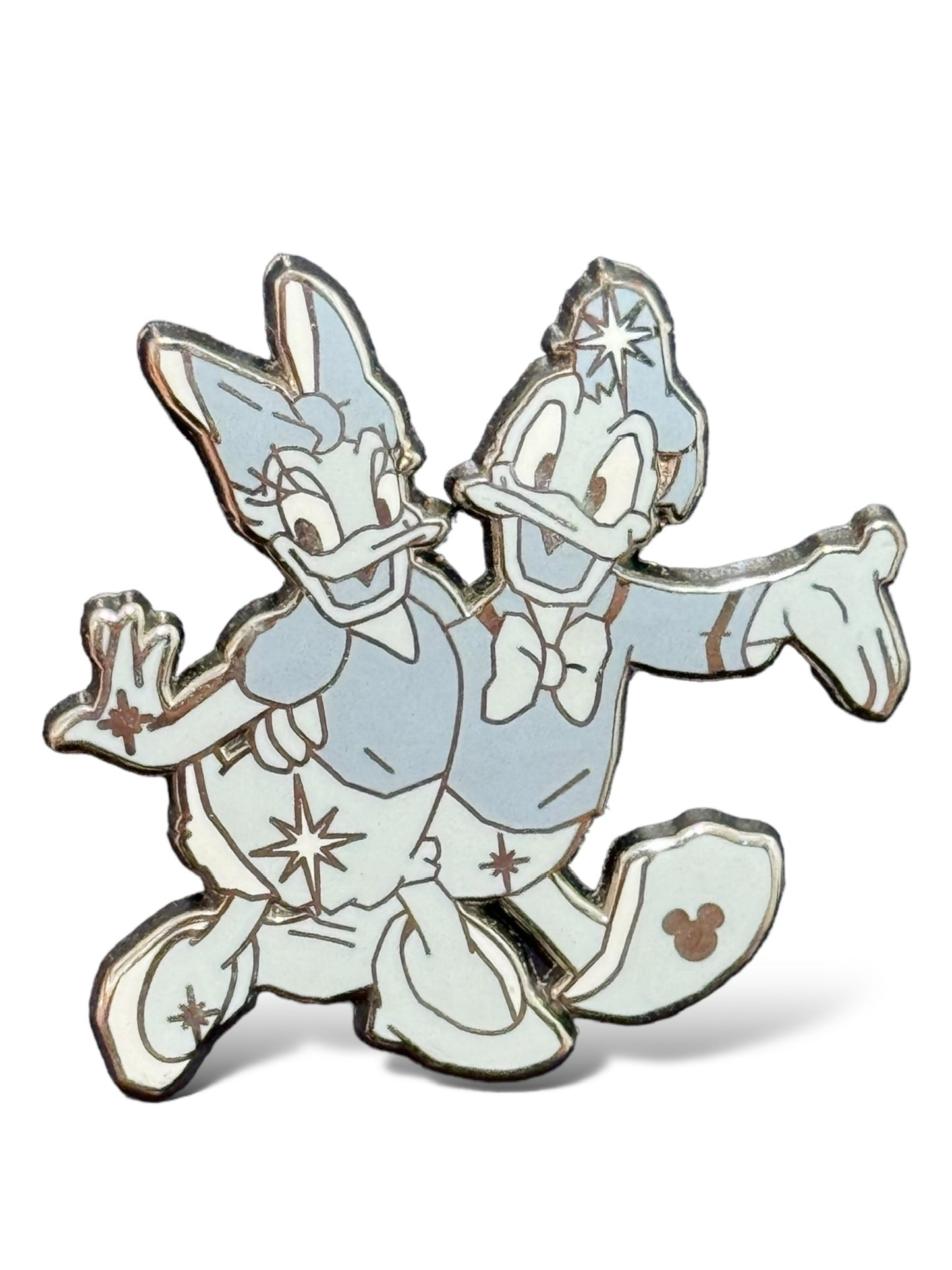Cast Lanyard Winter Ice Sculptures Donald and Daisy Pin