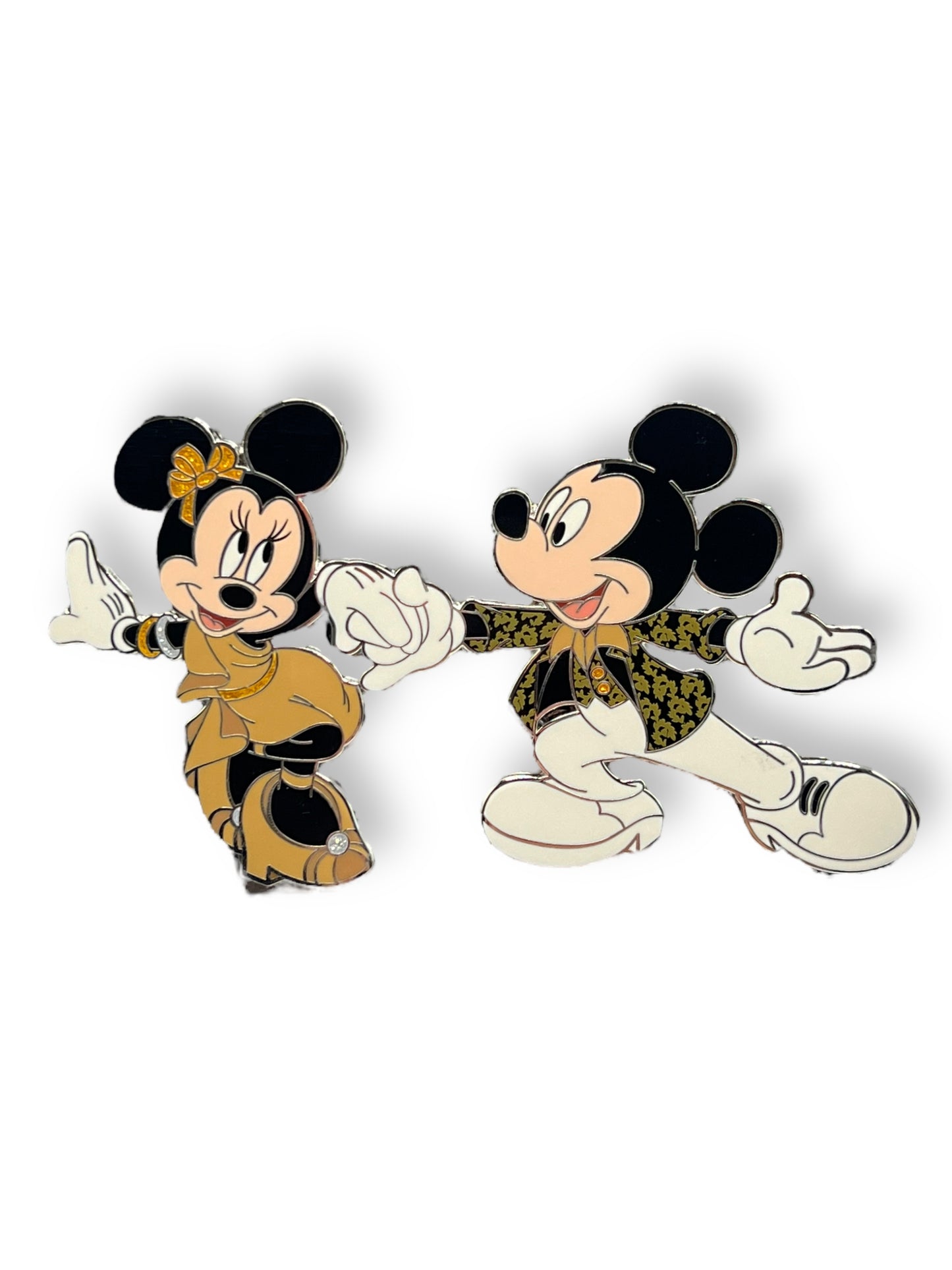 WDI Disco Mickey & Minnie Gold Outfit Jumbo Pin