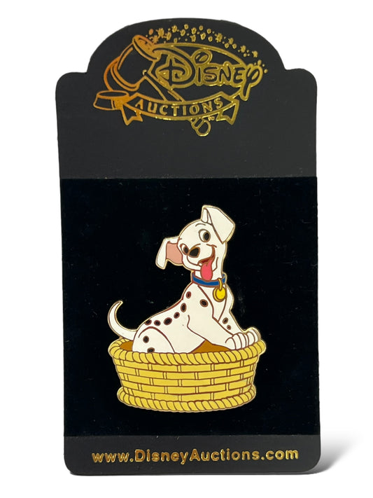 Disney Auctions Dalmatian Puppy in Basket Pin
