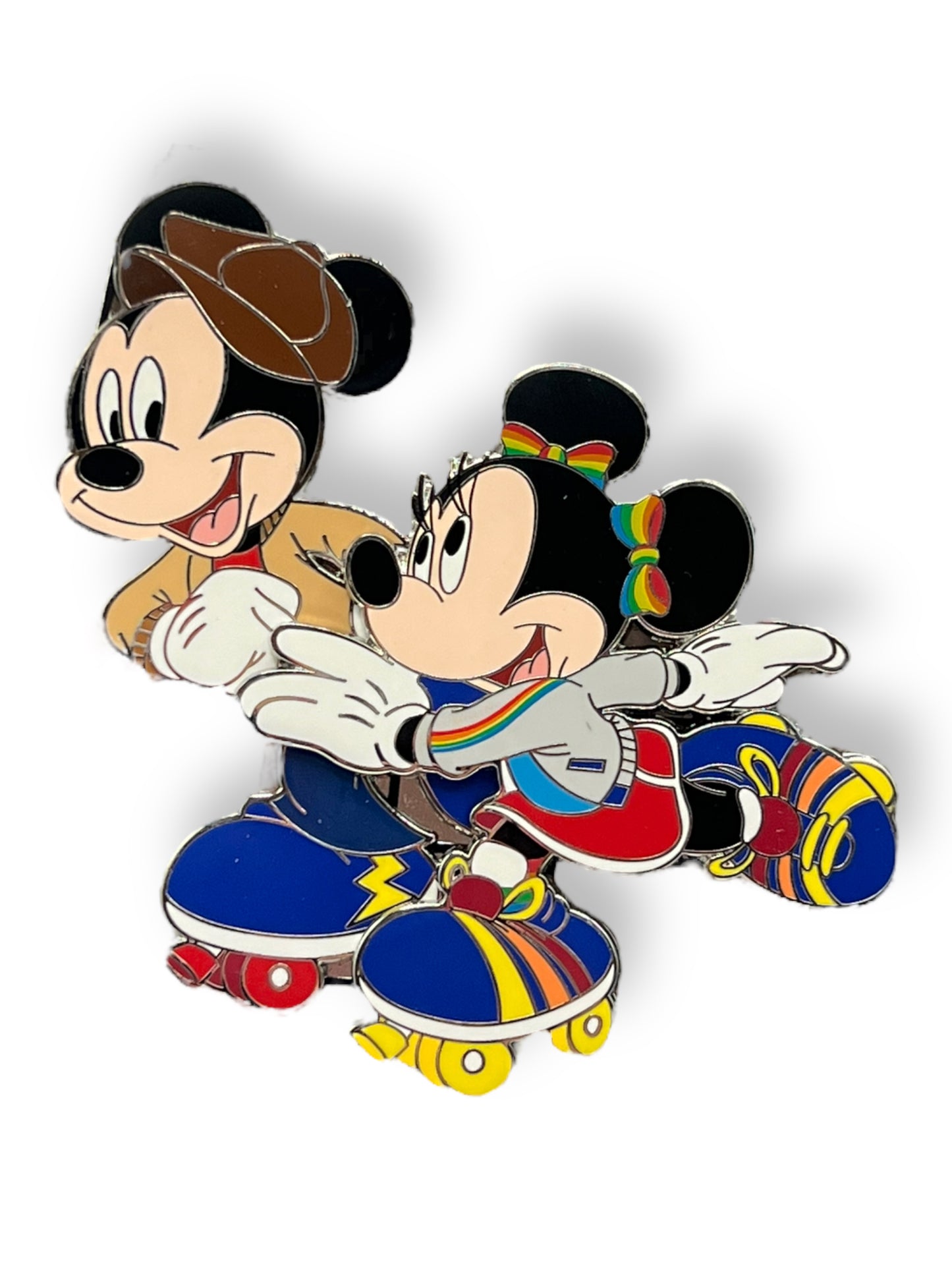 WDI Disco Mickey & Minnie Rainbow Outfit Jumbo Pin