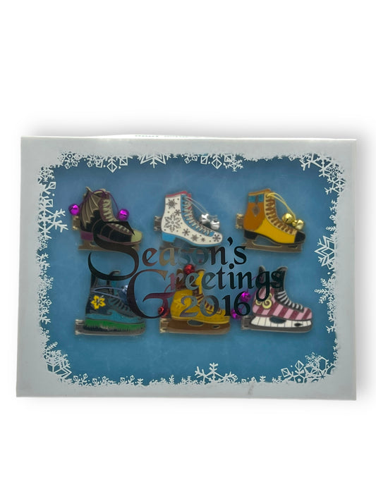 Season's Greetings 2016 Character Ice Skate 6 Pin Set