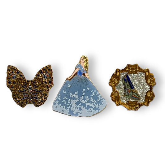 Disney Store Cinderella Live Action 3 Pin Box Set