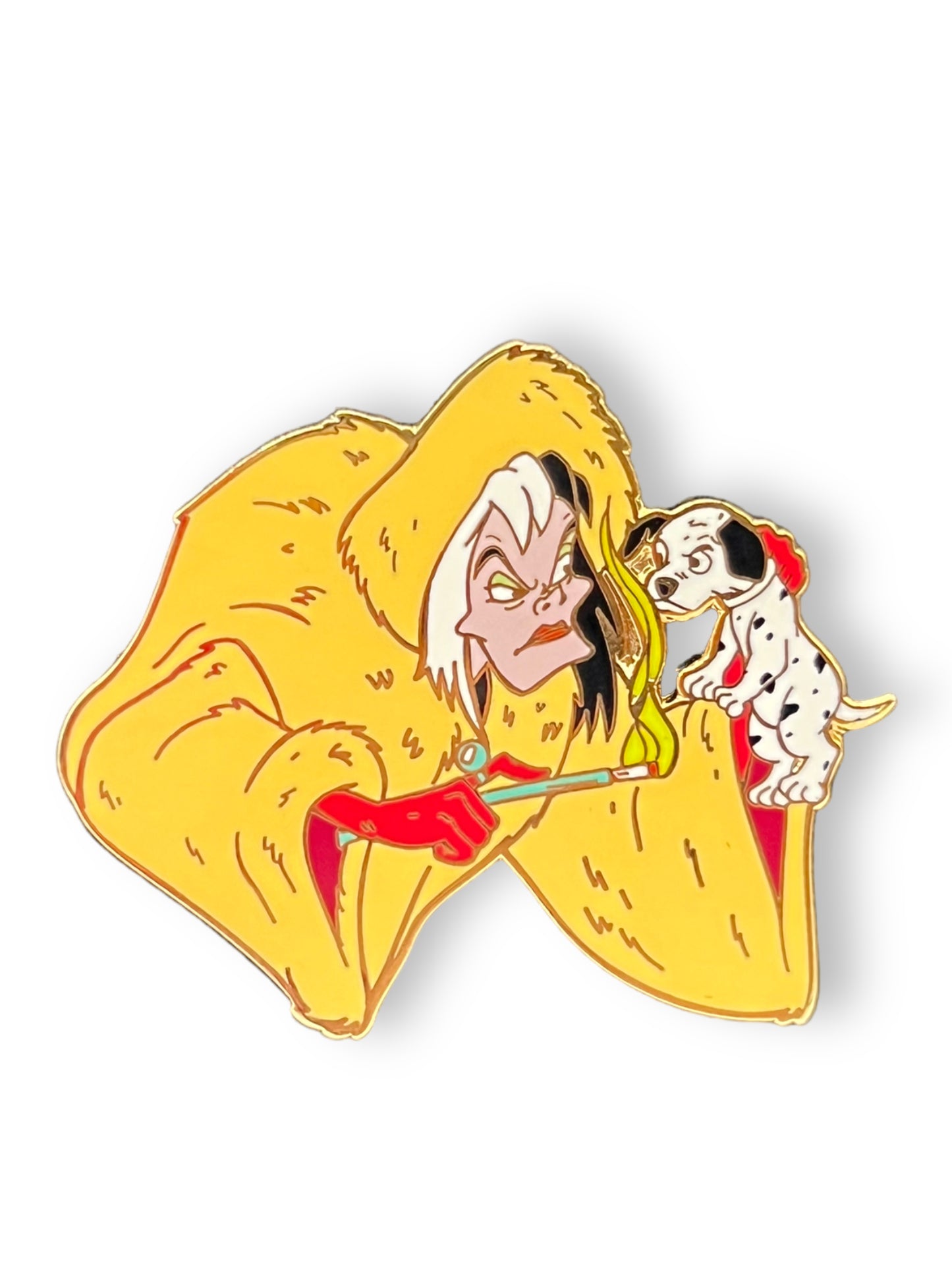 Disney Shopping Villains Cruella de Vil Holding Puppy Pin