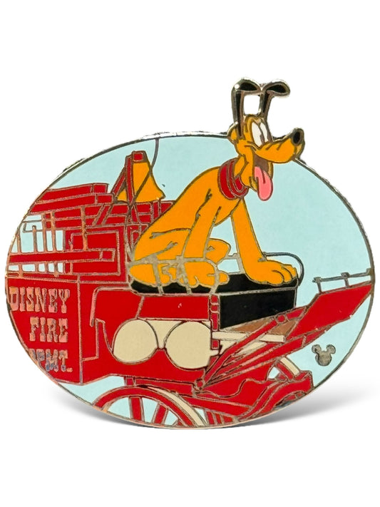 Cast Lanyard WDW Transportation Pluto Fire Engine Hidden Mickey Pin