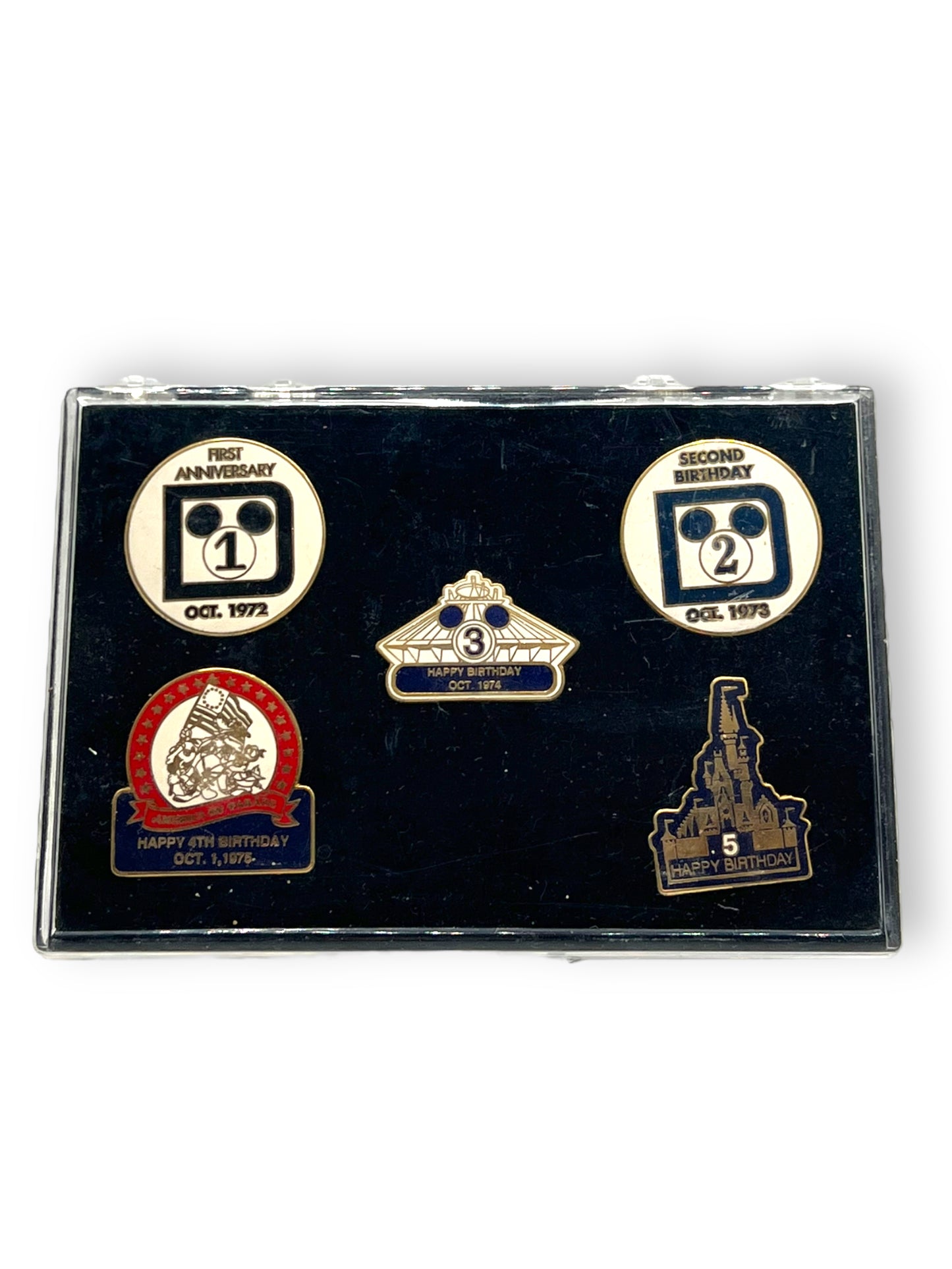WDW 25th Anniversary Cast Exclusive First Anniversaries Pin Set