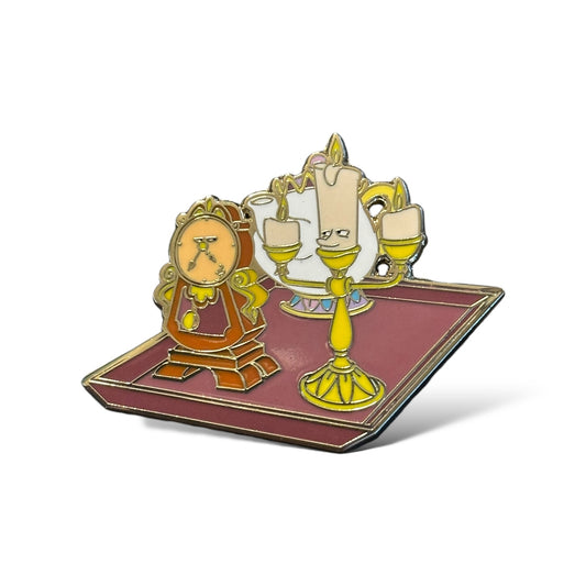 Disney Parks Holiday Ornament Lumiere and Cogsworth Pin