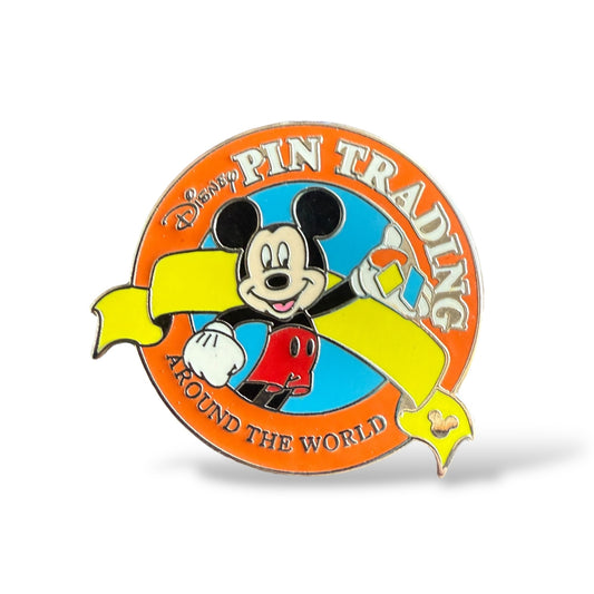 Cast Lanyard Pin Trading Around The World Logo Mickey Orange Hidden Mickey Pin