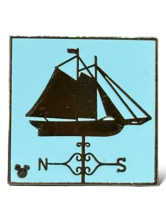Cast Lanyard Attraction Weathervanes Haunted Mansion Schooner Hidden Mickey Pin