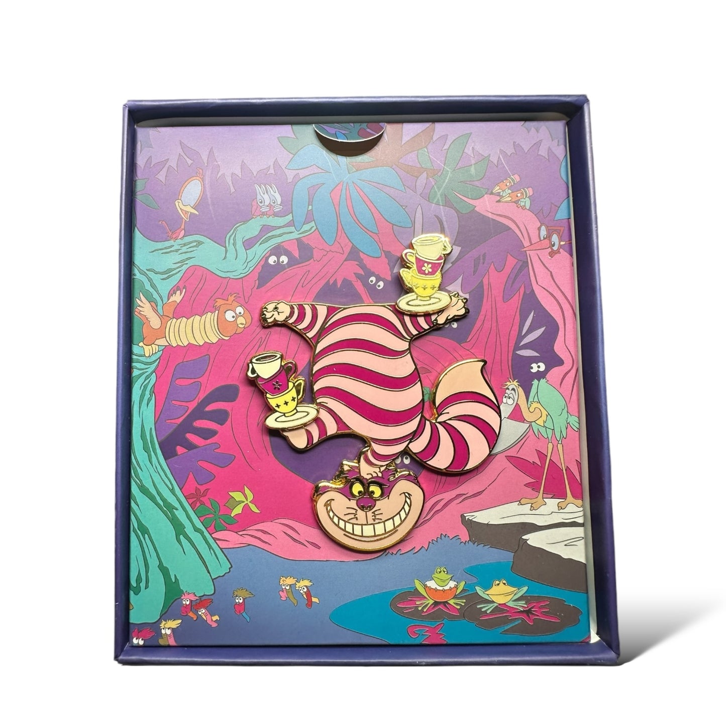 Loungefly Cheshire Cat Standing on Head Balancing Cups and Saucers Pin