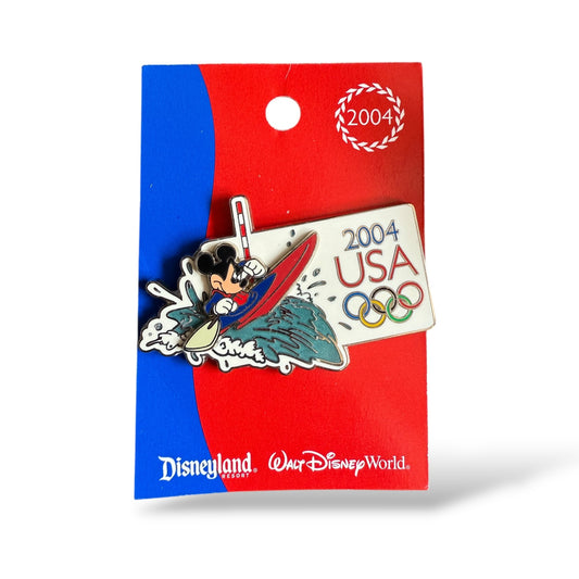 Disney Parks USA Olympics 2004 Mickey Kayaking Pin