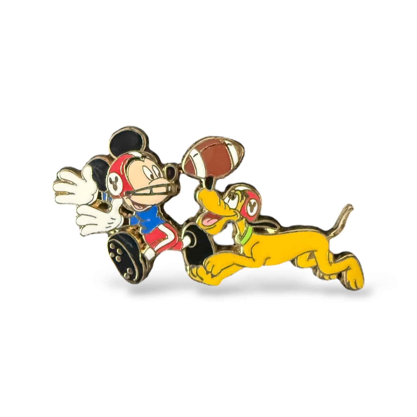 Disney Shopping Football Mickey and Pluto Catching the Ball Pin
