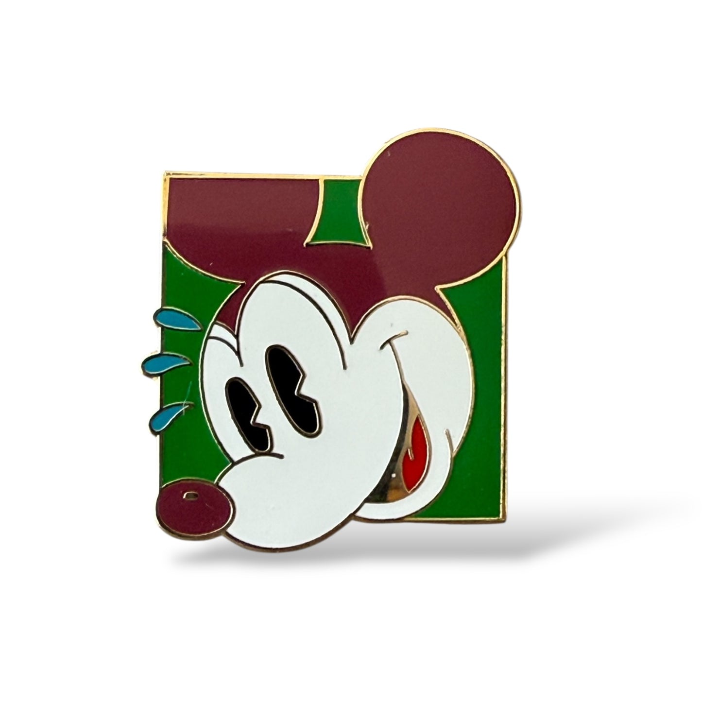 Disney Parks Purple Ear Mickey on Green Square Pin
