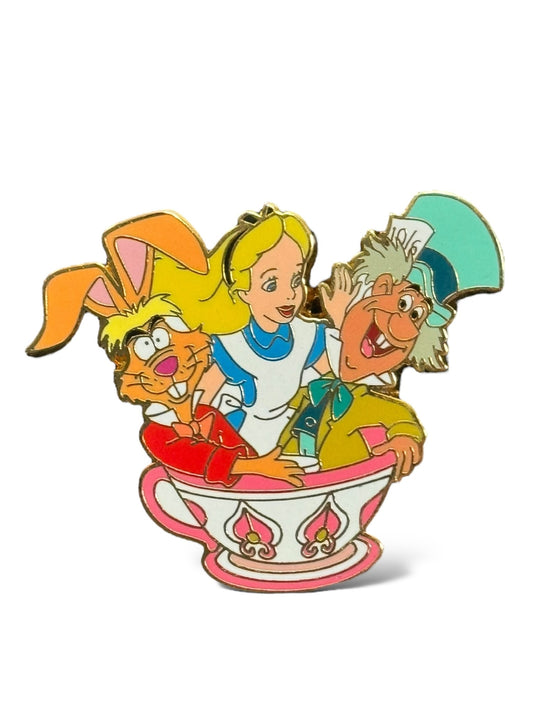DLR Alice, Mad Hatter and March Hare Alice in Wonderland Mad Tea Party Pin