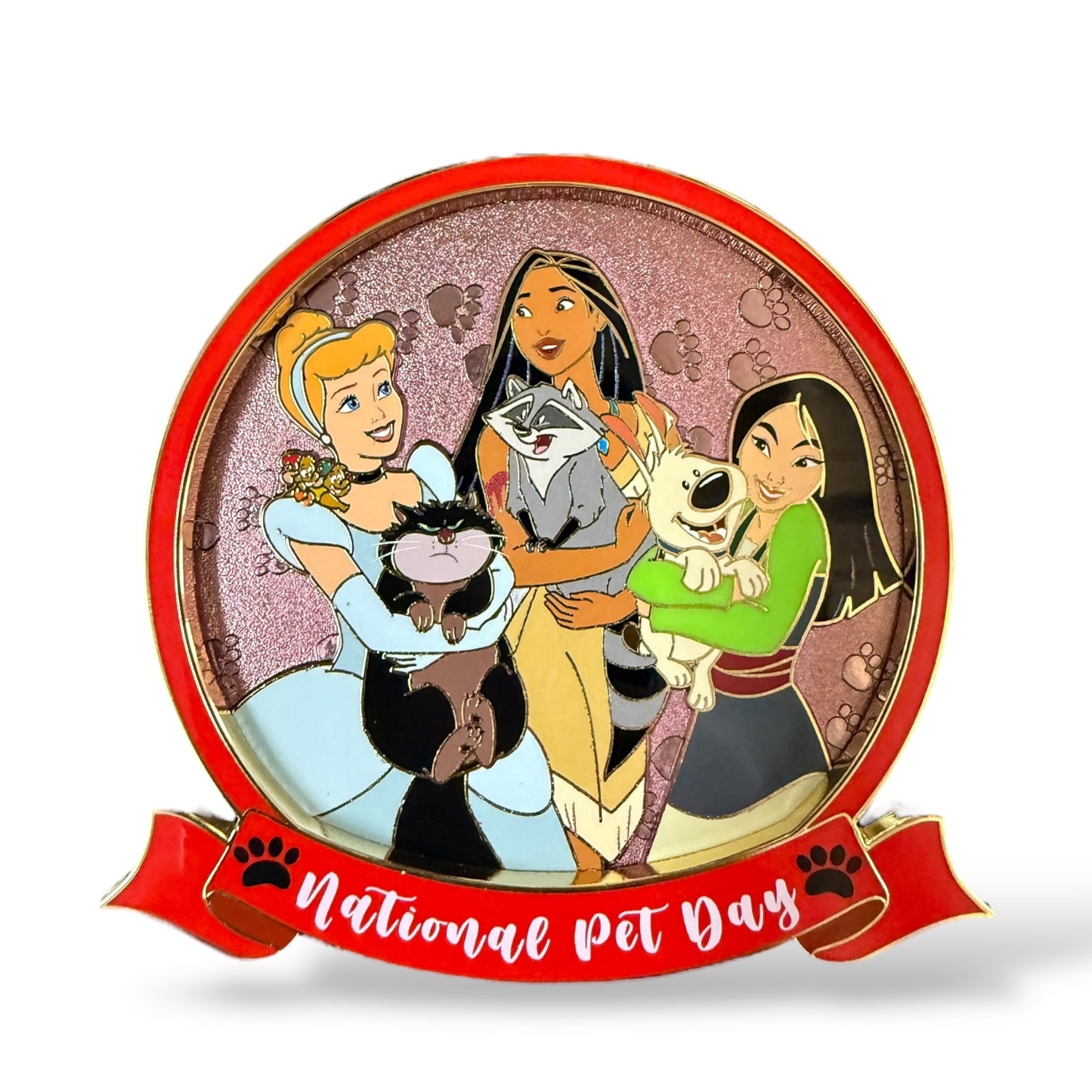 DEC National Pet Day 2025 Cinderella, Pocahontas, and Mulan Pin