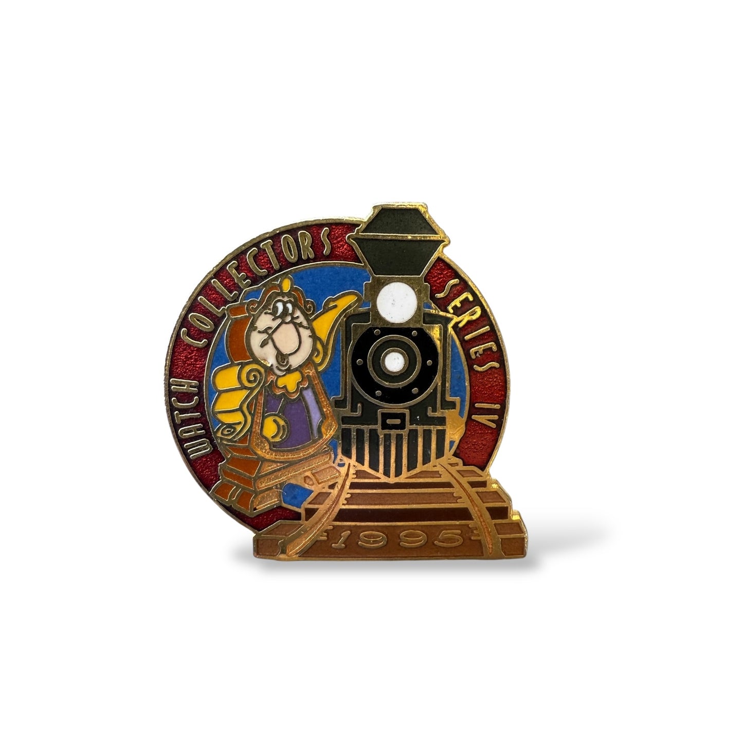 Disney Store Watch Collectors Club 1995 Beauty and the Beast Cogsworth Pin