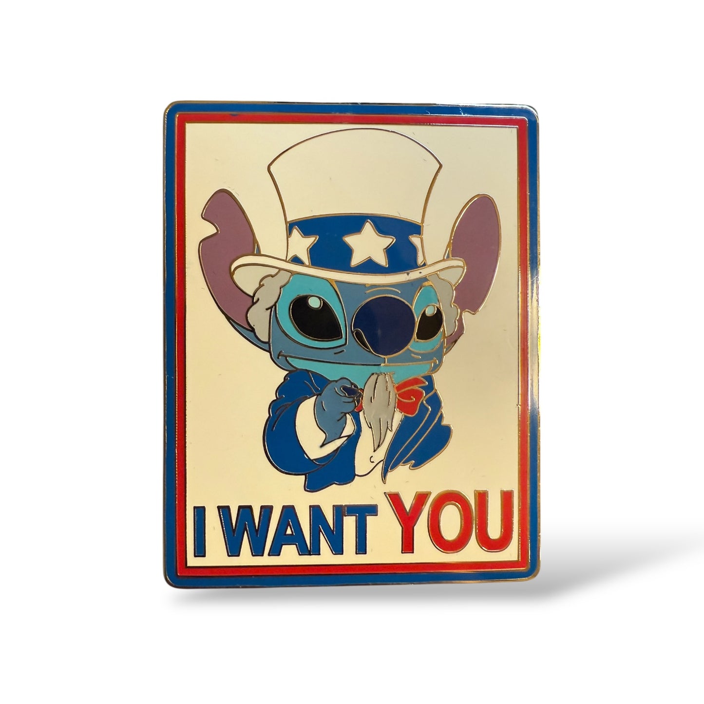 Disney Auctions Stitch as Uncle Sam I Want You Poster Jumbo Pin