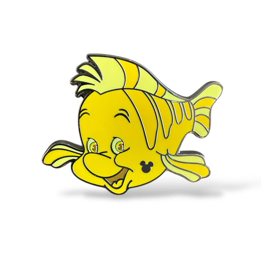 Cast Lanyard Yellow Color Story Flounder Hidden Mickey Pin