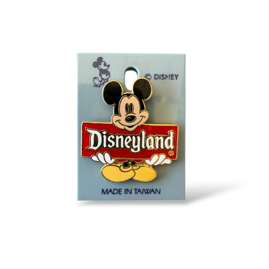 DLR Mickey Holding Red Sign Pin
