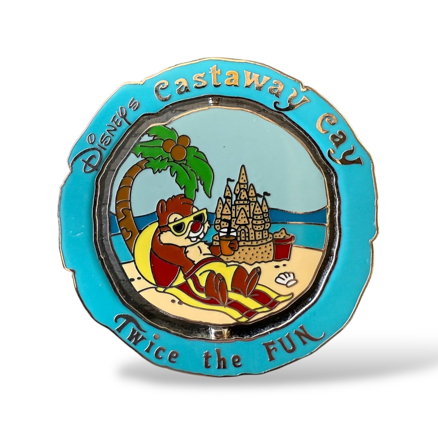 DCL Chip n' Dale Castaway Cay Twice the Fun Spinner Pin