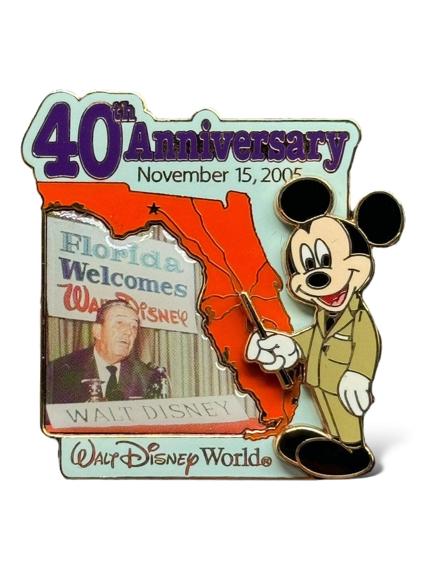 WDW 40th Anniversary Florida Welcomes Walt Disney Pin