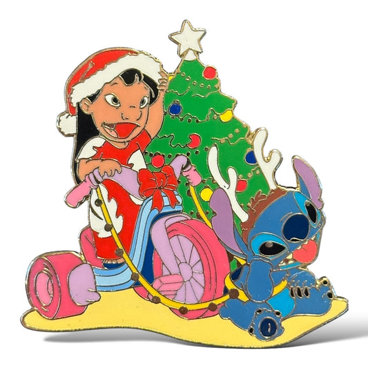 Disney Auctions Lilo and Stitch at Christmastime Pin