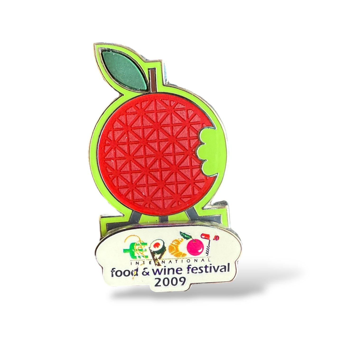 WDW Epcot Food and Wine Festival 2009 Spaceship Earth as an Apple Pin