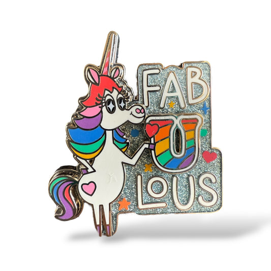 UKDS Pride Fabulous Inside Out Rainbow Unicorn Pin