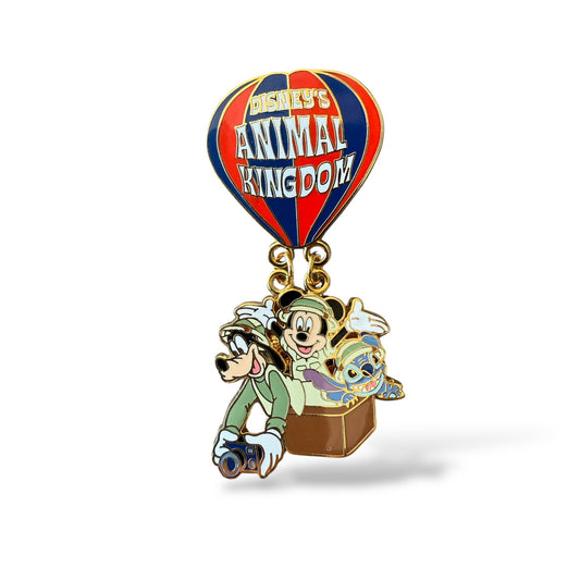 WDW Disney's Animal Kingdom Balloon Logo Mickey, Stitch, and Goofy Pin