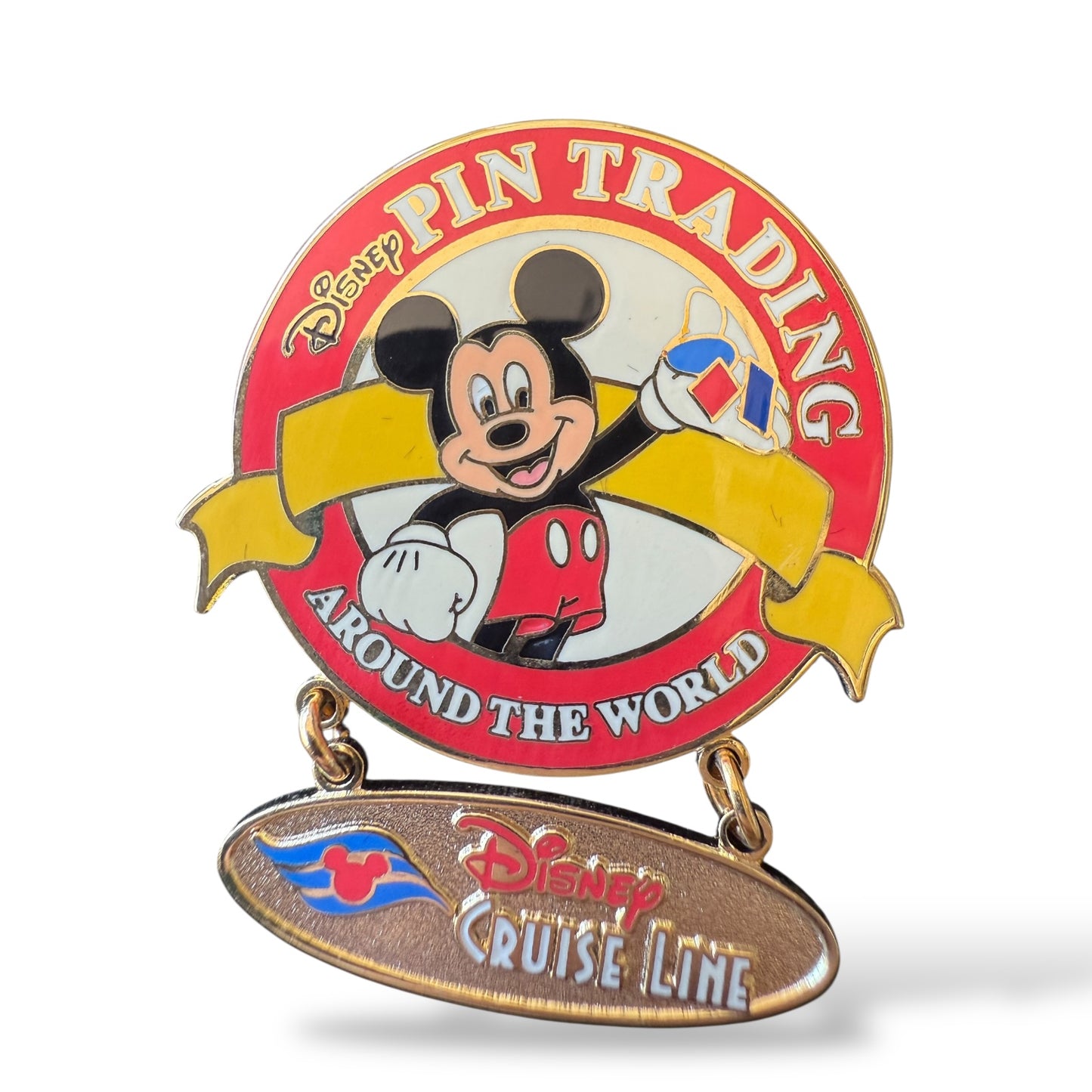 DCL Mickey Pin Trading Around the World Disney Cruise Line Dangle Pin