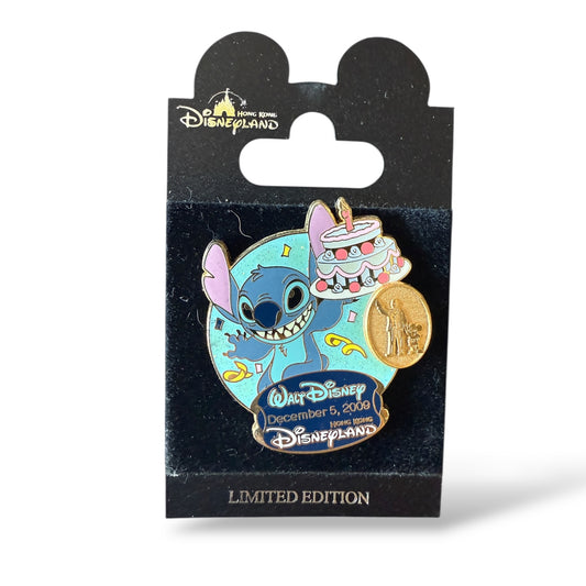 HKDL Walt Disney's Birthday 2009 Stitch Pin