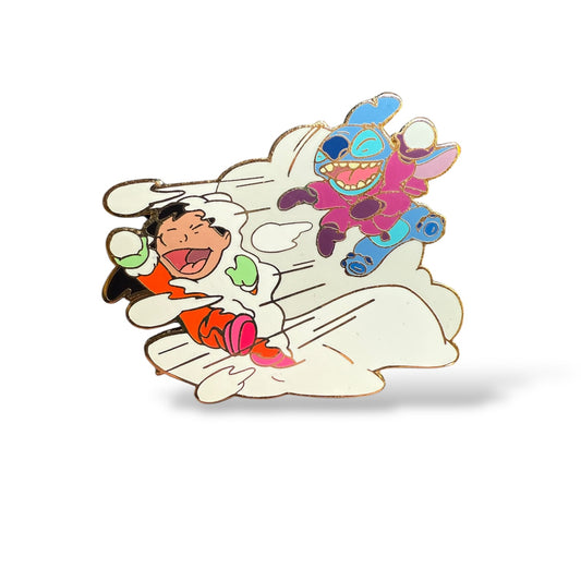 Disney Auctions Winter Lilo and Stitch Snowball Fight Pin