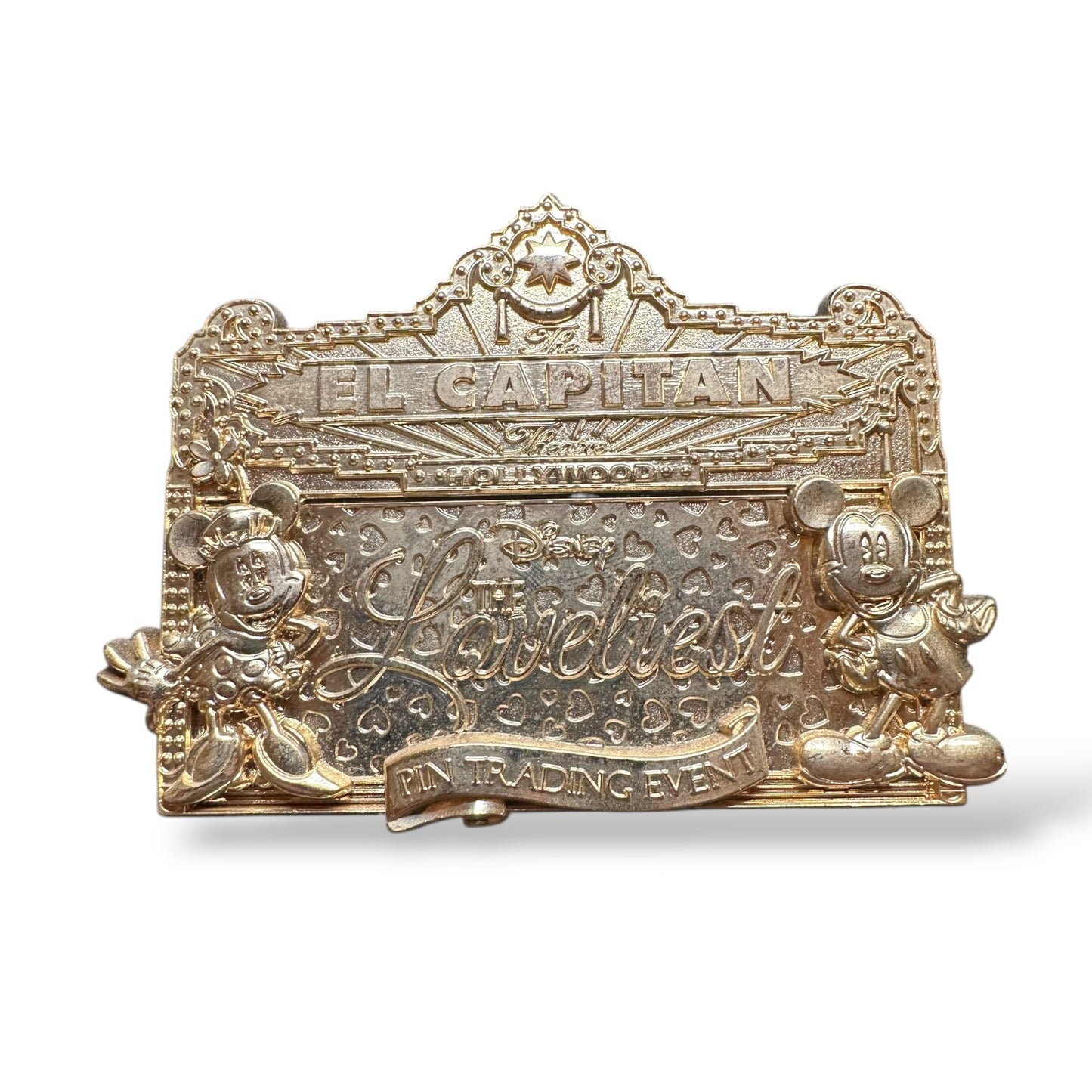 DSSH Pie Eyed Mickey and Minnie Loveliest Event Gold Marquee Pin