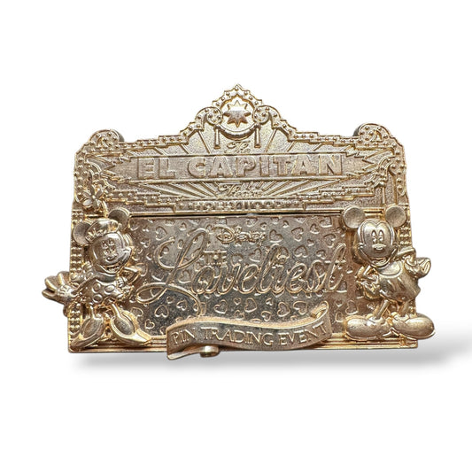 DSSH Pie Eyed Mickey and Minnie Loveliest Event Gold Marquee Pin