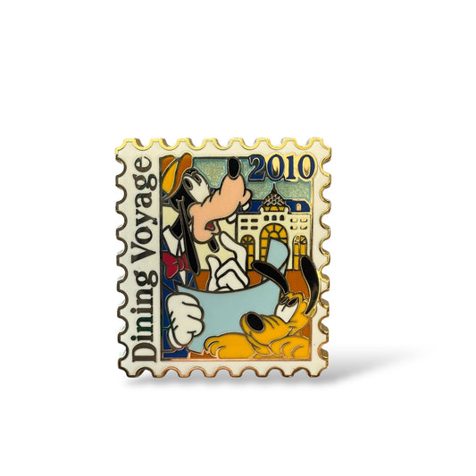 TDR Dining Voyage 2010 Stamp Pluto and Goofy Pin