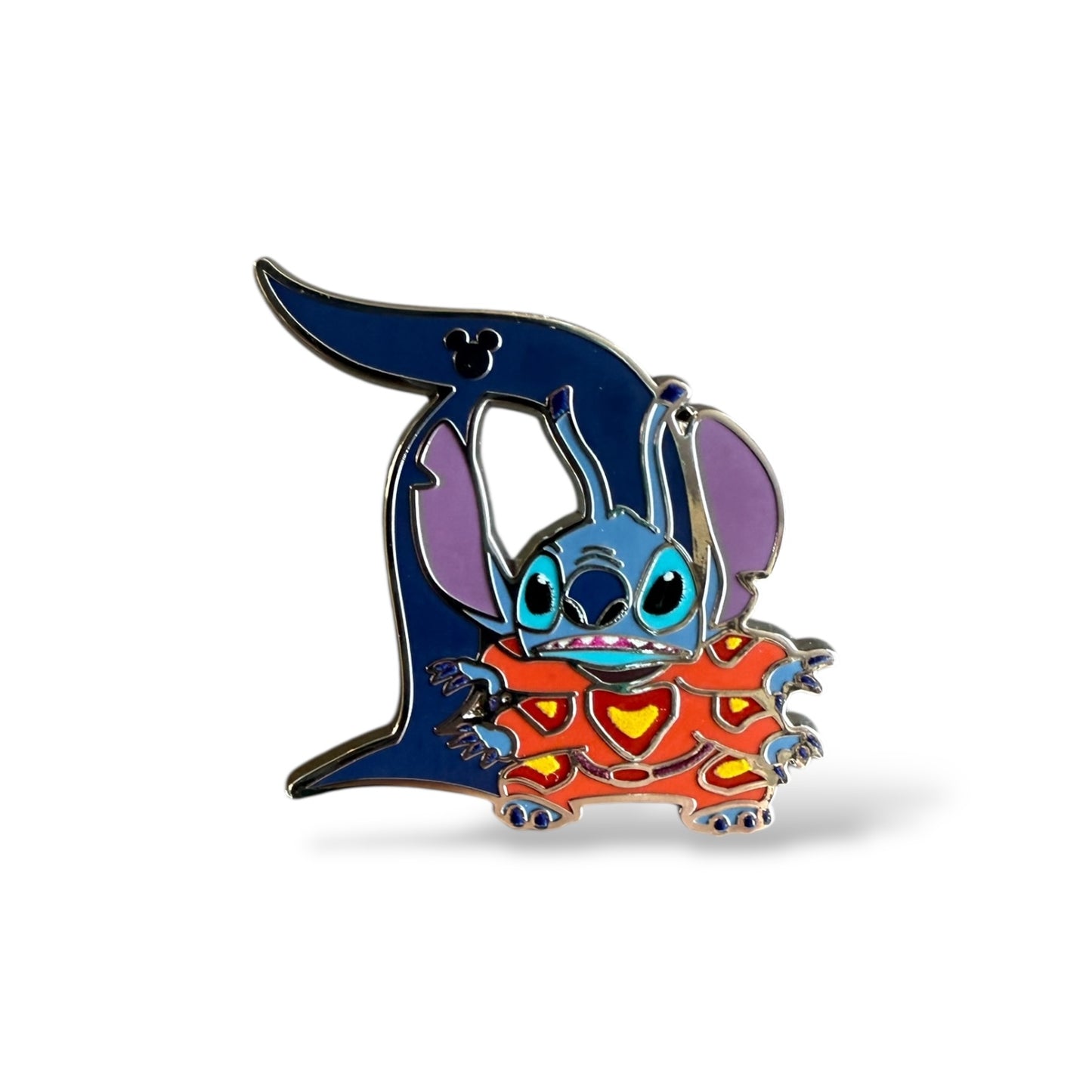 Cast Lanyard Disney "D" Alien Stitch Hidden Mickey Pin