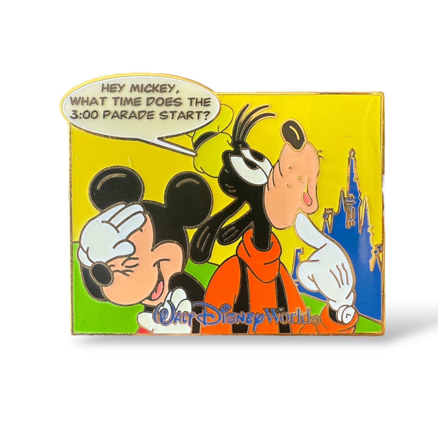 WDW Comics Goofy and Mickey 3:00 Parade Pin