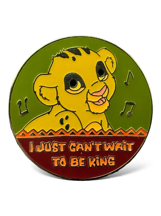 Disney Store Magical Musical Moments I Just Can't Wait to Be King Simba Pin