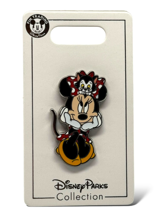 Disney Parks Minnie Mouse with Figaro on Her Head Pin