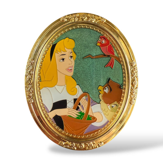 WDI Princess Gold Frame Briar Rose Pin