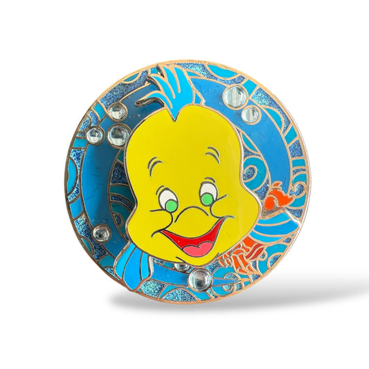 WDW The Search For Imagination Pin Event Flounder and Sebastian Jeweled Spinner Pin