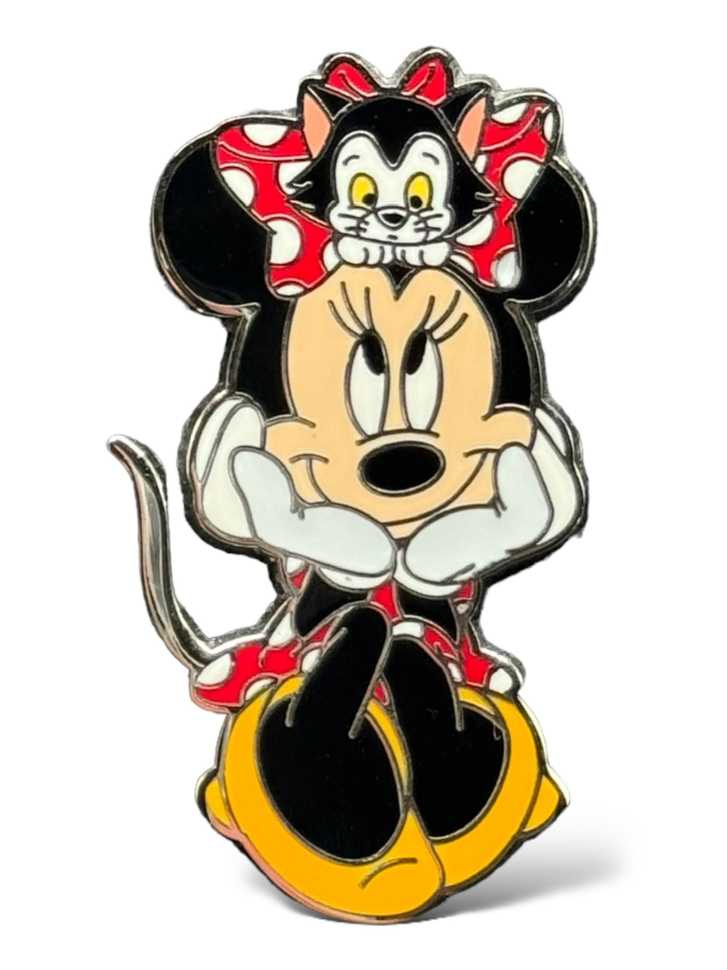 Disney Parks Minnie Mouse with Figaro on Her Head Pin