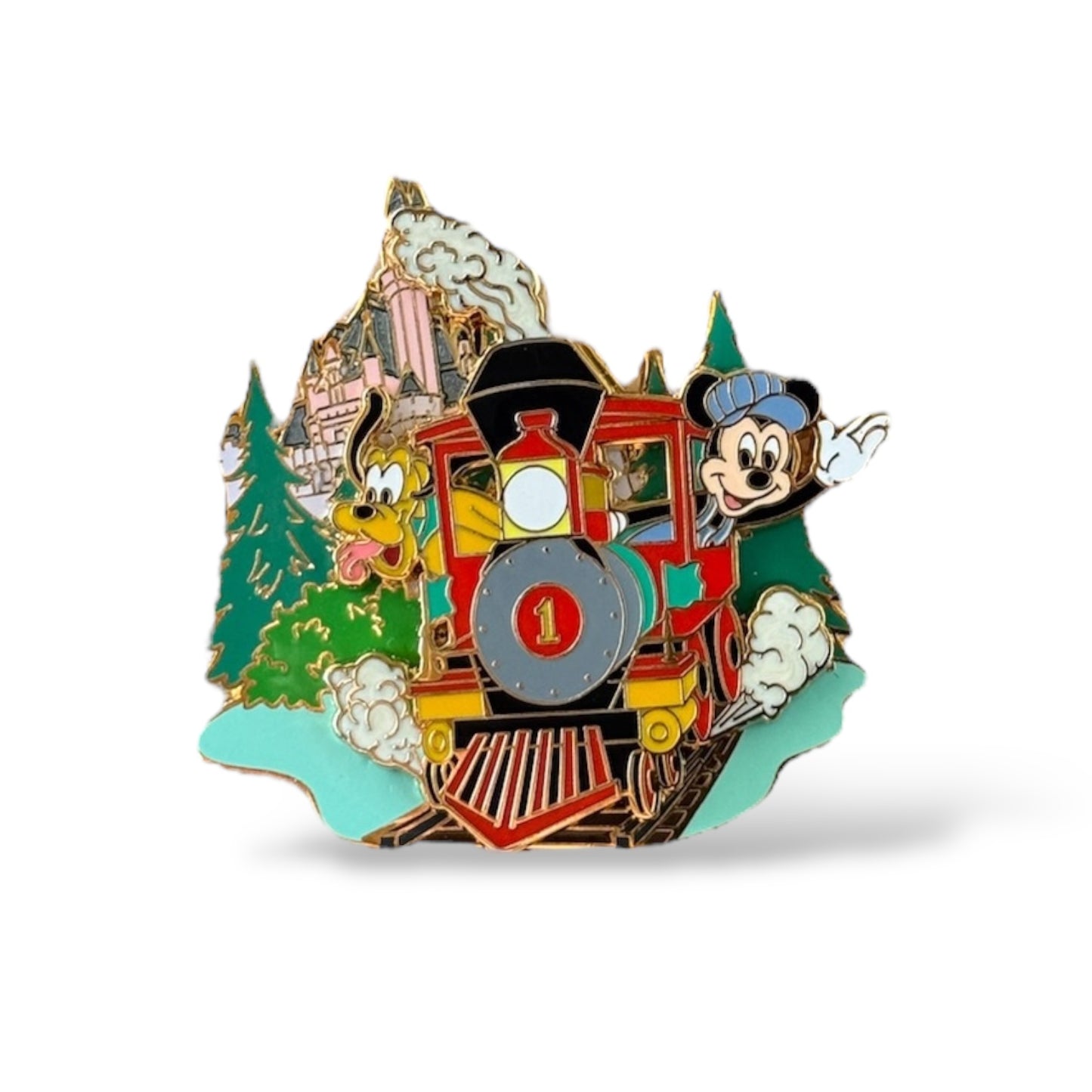 DLR Mickey's Pin Odyssey Mickey and Pluto on Disneyland Railroad Pin