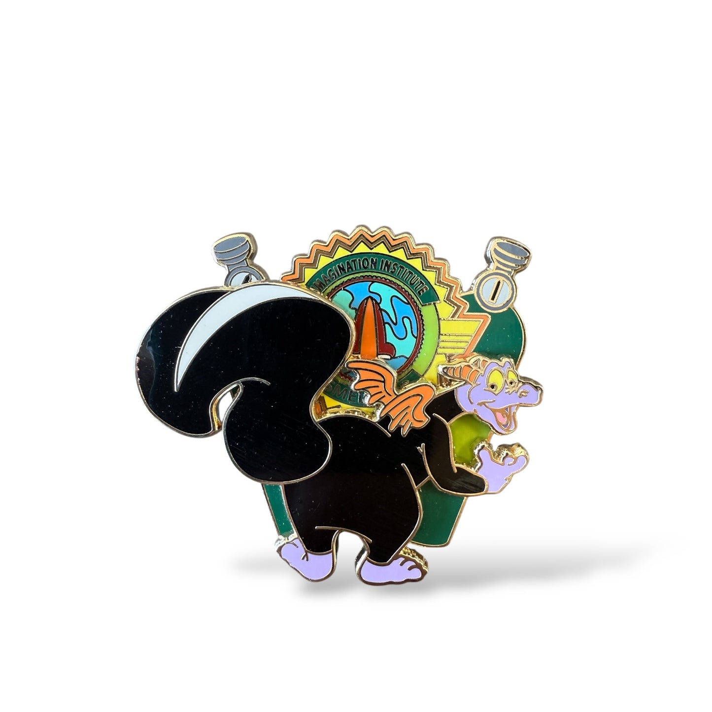 WDW Journey Into Imagination Reveal Conceal Mystery Figment as Skunk Pin